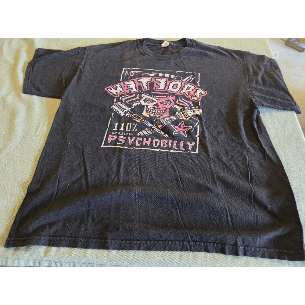 The Meteors 110% Pure Psychobilly Band T-Shirt Mens XL Black Graphic Tee